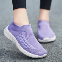 women flat casual soft bottom sock shoes 2021 autumn ladies slip on wedges platform light fashion outdoor sport running sneakers