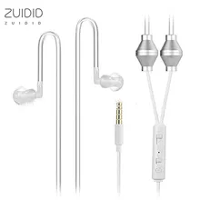 3.5mm Binaural Air Tube  Earphone Anti Radiation Noise Cancelling With Microphone  Transparent Vacuum Headset