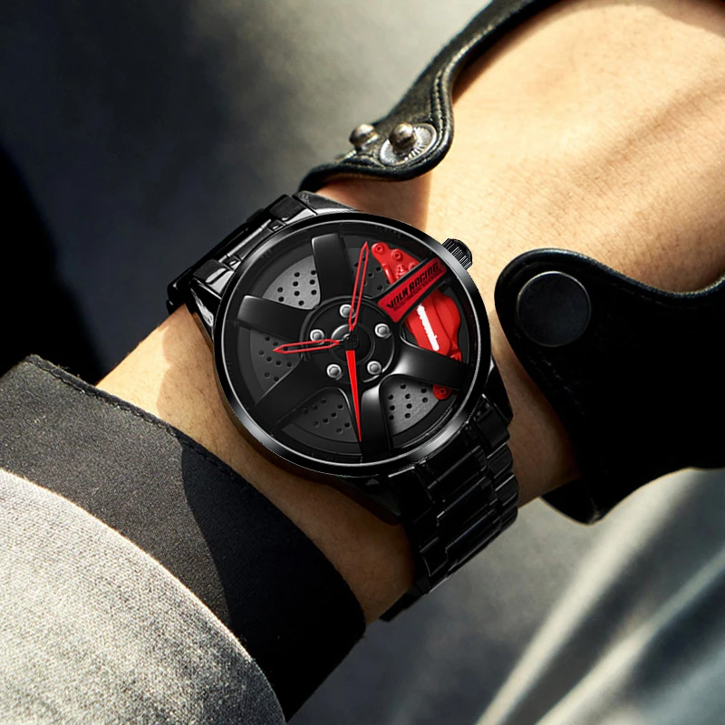 

NEKTOM Rim Watch Hub Custom Design Sports Car Rim Sports Watch Waterproof Creative 2020 Male Watch Mens Wheel Wristwatch Clock