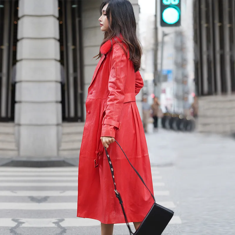 Women's Fur Coat Mink Collar 100% Sheepskin Real Genuine Leather Jacket Women Clothes 2020 Korean Female ZT2228 | Женская одежда