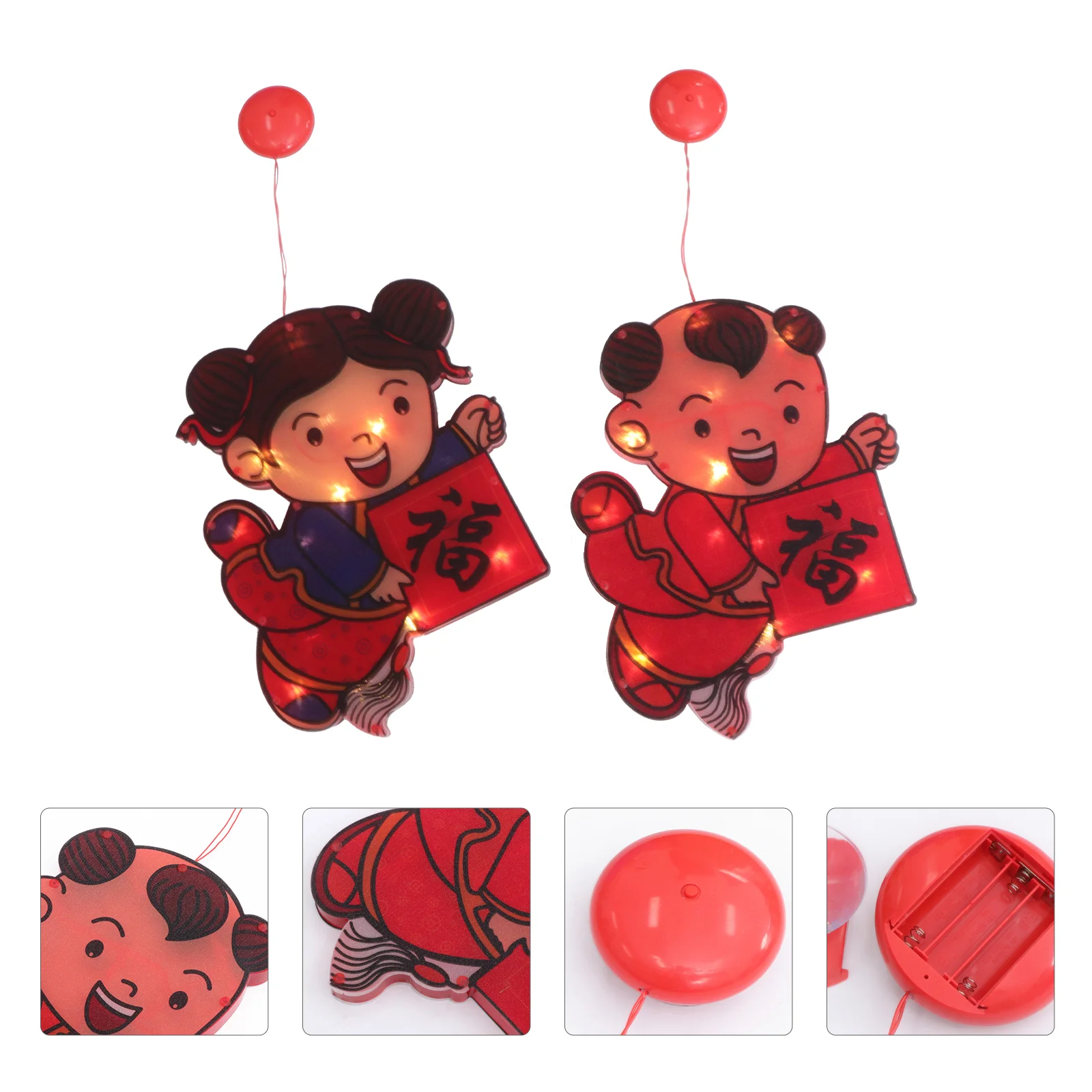 

2 шт., традиционная китайская Кукла благоприятного весеннего фестиваля, декор для торгового центра (красный)