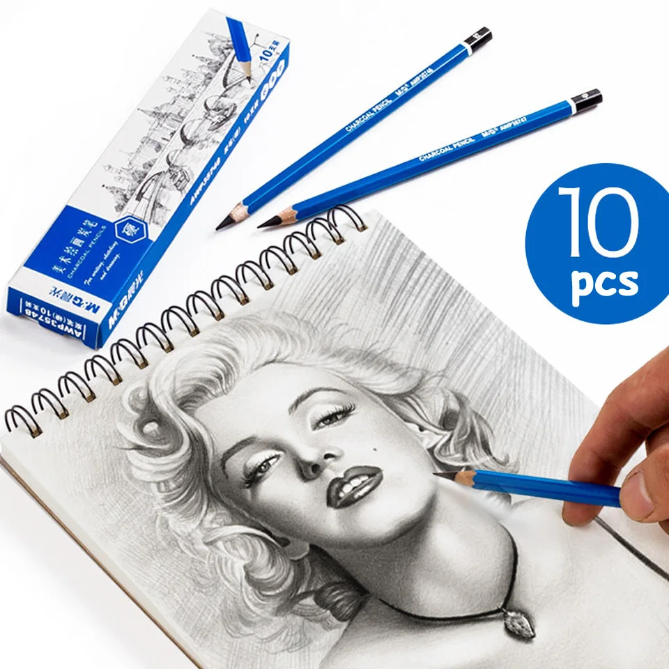 Карандаш для рисования 6H ~ 12B натуральный нетоксичный шестигранный Стандартный