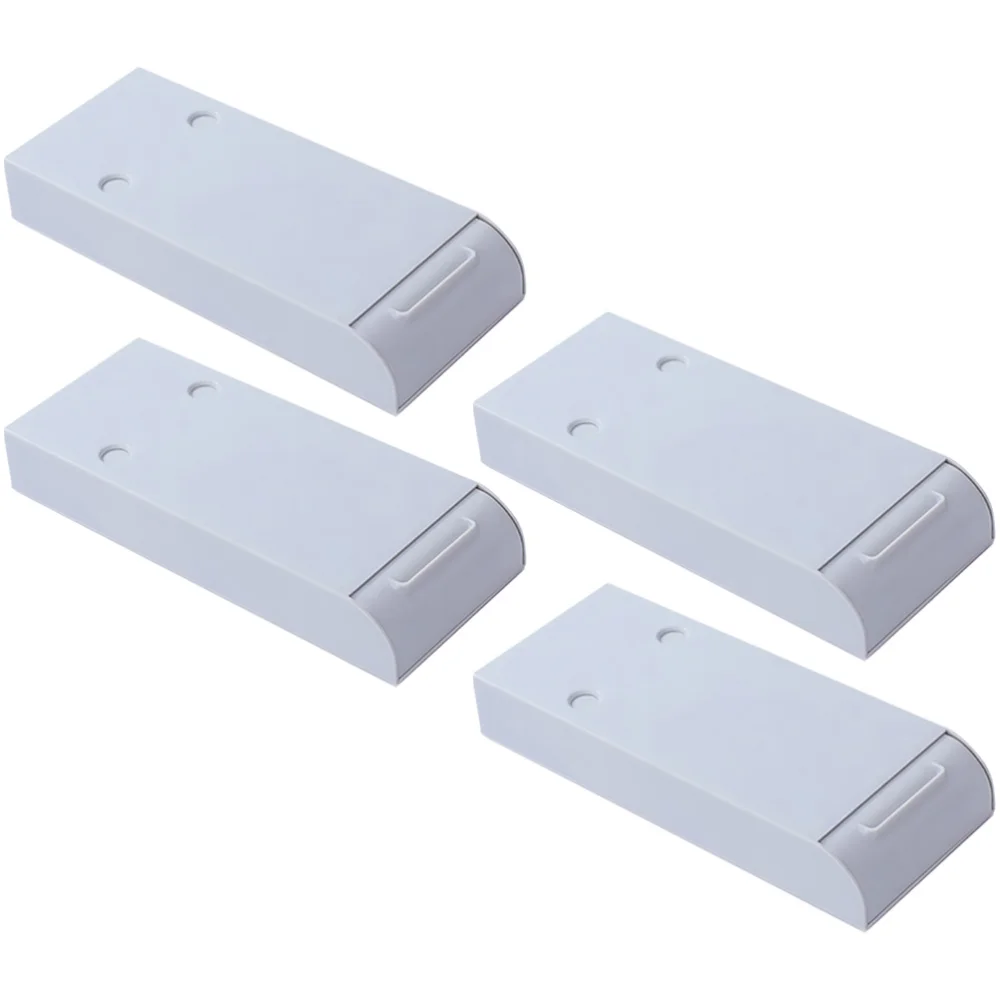 

4pcs Drawer Type Boxes Desk Bottom Adhesive Stationery Storage Cases