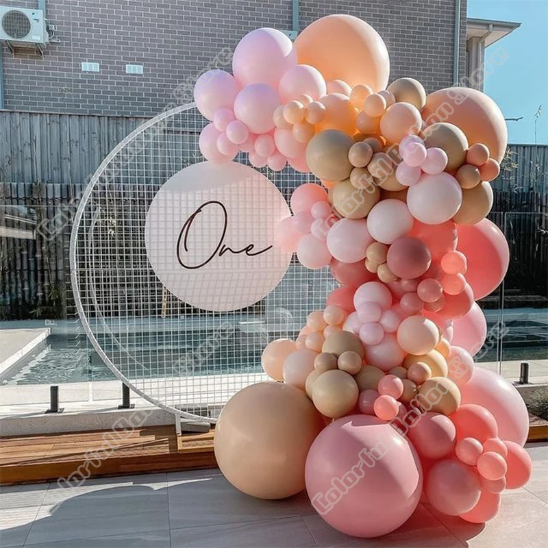 

Wedding Birthday Party Decor Double Cream Peach Maca Pink Latex Balloon Garland Arch Holiday Event Backgound Baby Shower Decor