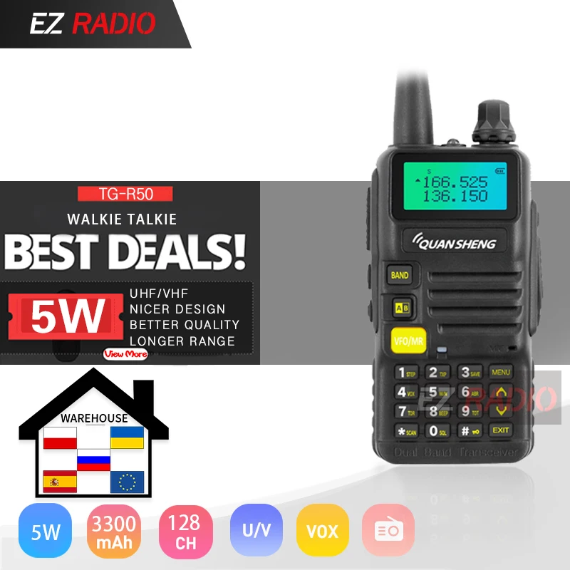 Обновленная портативная рация Quansheng Vhf Uhf Двухдиапазонная радиостанция
