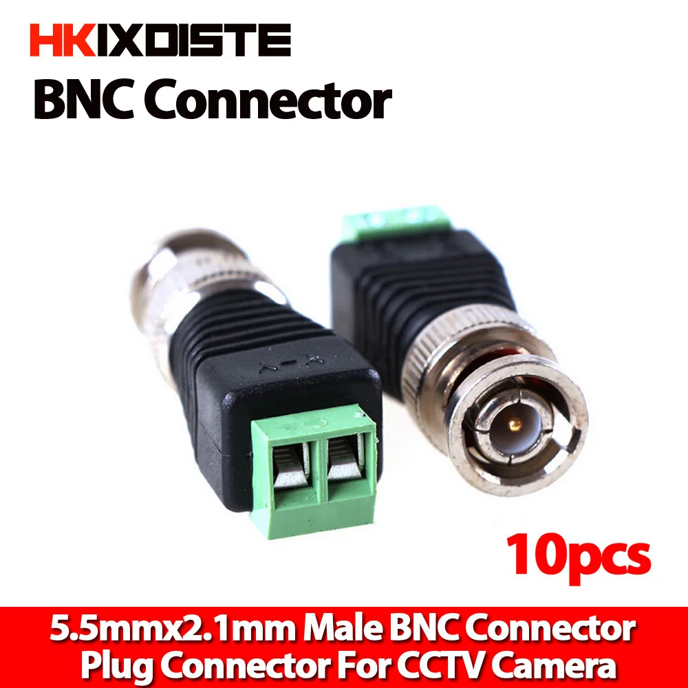 10 шт. Коаксиальный CAT5 к камере видеонаблюдения штекер BNC разъем для камеры
