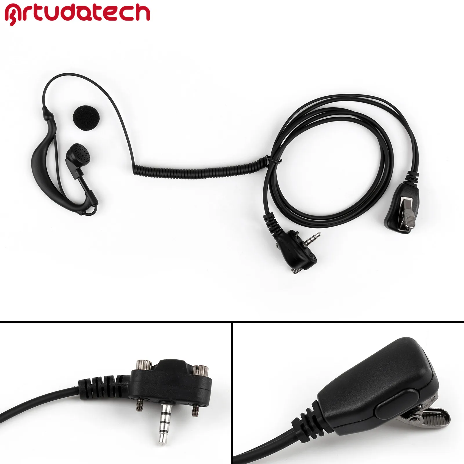 

Artudatech 3.5mm G-shape Curve Earpiece Headset PTT For Vertex VX231 VX261 VX264 VX351