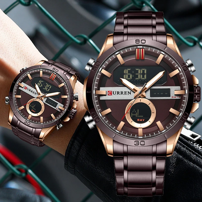 

CURREN Fashion Design Quartz Men Watches Luxury Stainless Strap Watch Men Multifunctional Digital Casual Male Clock часы женские