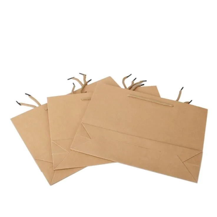 50 шт. в 3 размерах Белая Подарочная сумка с ручкой черный/коричневый пакет из