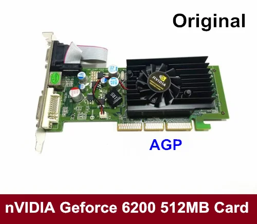 

Original High Quality for GeForce 6200 512M 256MB DDR2 AGP 8X VGA DVI S-VIDEO Video Graphic Card