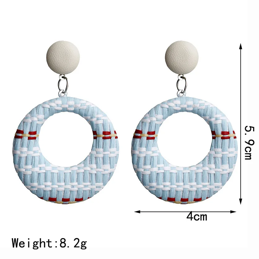 

100pcs/lot new earrings in Europe and America bohemian retro simple hollow woven circle earrings female