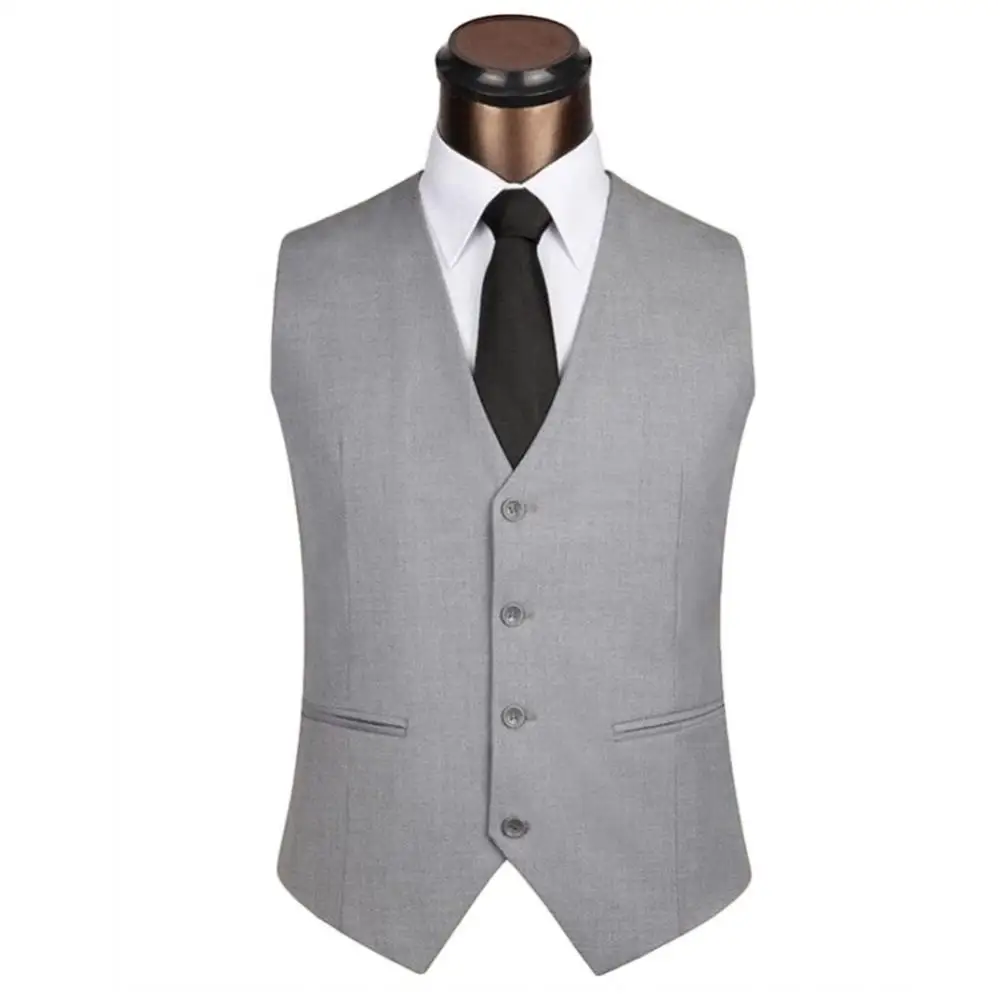 

Fashion Suit Vest Men Formal Dress Vest Colete Masculino Herringbone Gilet Fitness Sleeveless Jacket Wedding Waistcoat Men 4XL