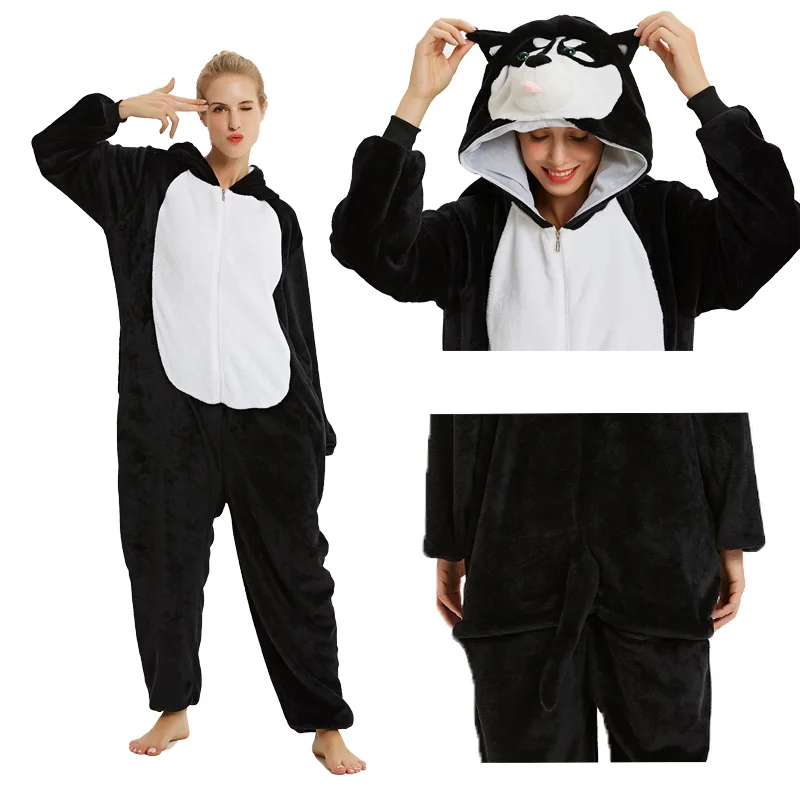 2019 пижамы унисекс Единорог Рождество взрослых животных фланелевые мультфильм