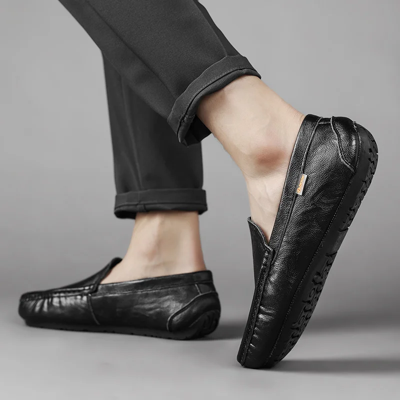

Handmade peas shoes men's casual celebrity style one-step flat-bottomed light lazy shoes everyday all-match outdoor men's shoes