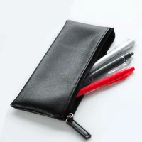 1pcs leather pencil case simple pen bags women girl make up holder gift school stationery gift