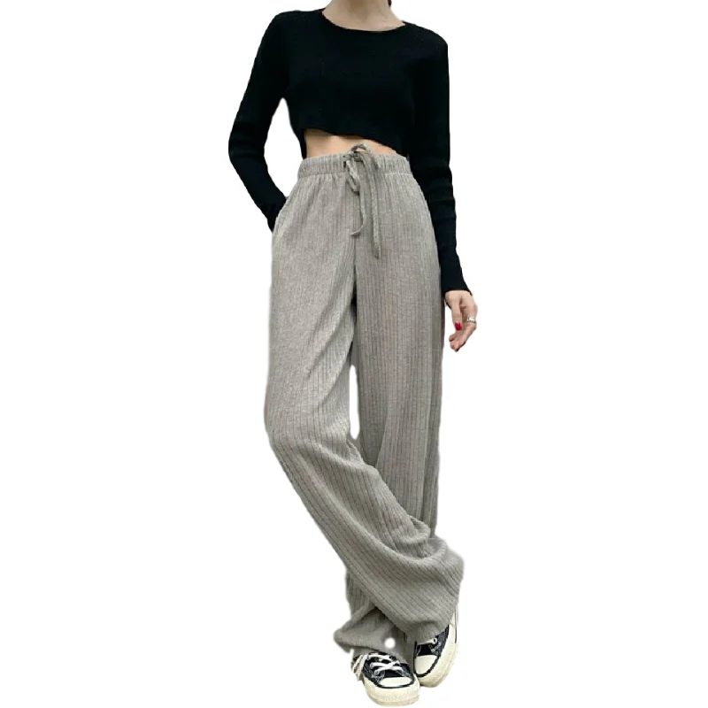 

XS-4XL Winter Velvet Thick New Straight Wide Leg Womens Trousers Autumn Streetwear Chic Pants Women High Waist Plus Size Loose