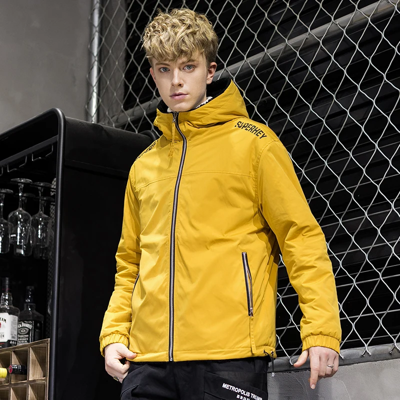 Men's Jacket Winter Jacket Coat Men White Autumn Men Coat New Trend Casual Hooded Sportswear Double-sided Lamb Fur Coat MWM099