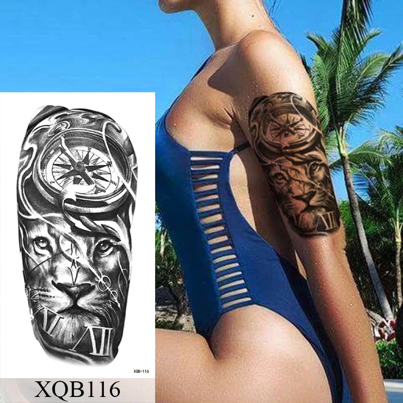 1 шт. временные татуировки с геометрическим тигром тату изображением волка и