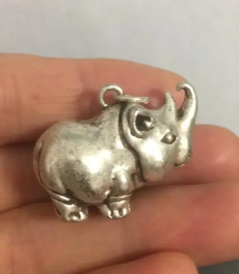 Китайский буддизм 925 Серебро Ox Moo cow аниамл ручная работа амулет кулон