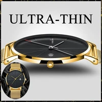 relogio masculino mens watch luxury ultra thin watch men steel mesh belt fashion watch monte homme calendar clock reloj hombre
