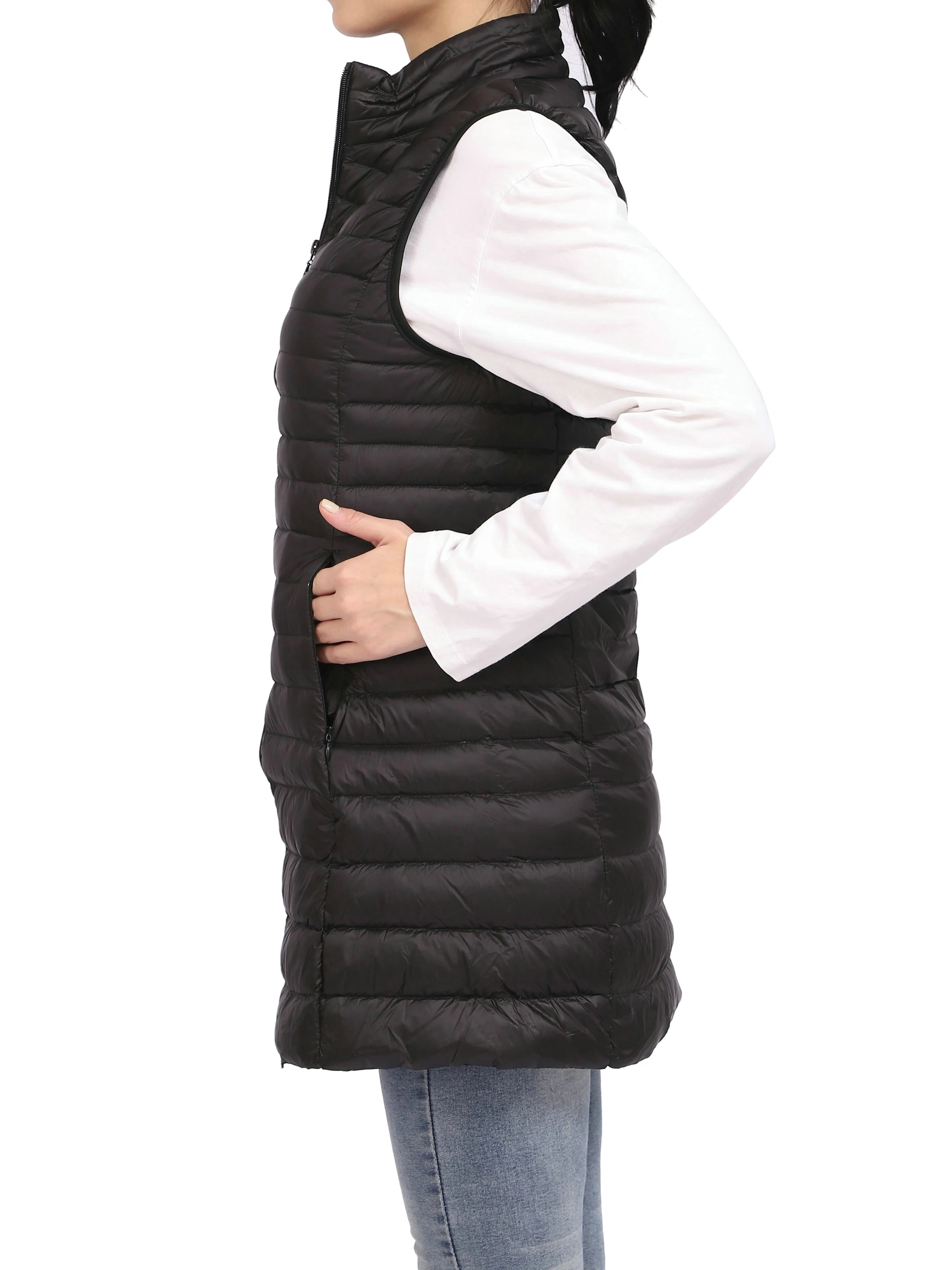 Жилеты для женщин куртка без рукавов 2020 Черное Женское пальто с