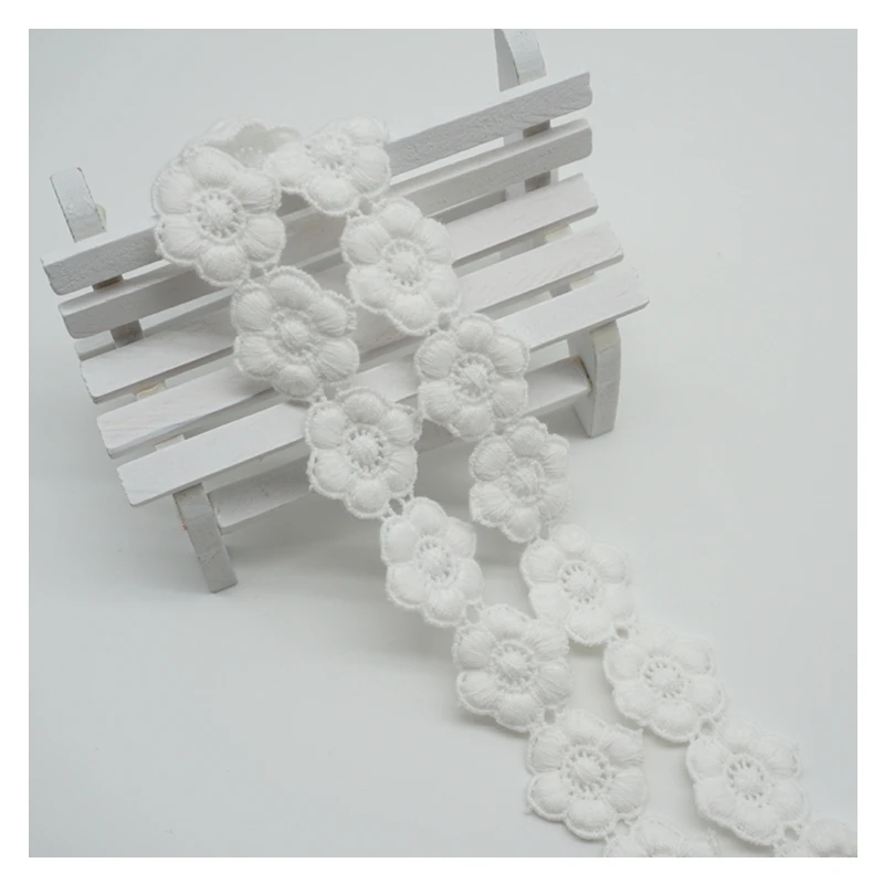 Кьюсак 2 ярдов см крем с цветочным принтом и кружевной отделкой лента хлопка для