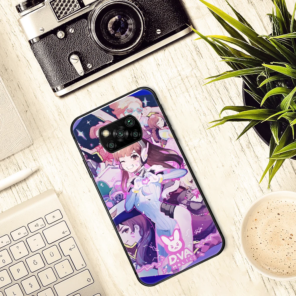 

dva ow OverWatch Phone case Cover Hull For Xiaomi Mi A2 A3 8 9 9T Note 10 Se Lite Pro black Cover Pretty Shell Silicone Prime 3D