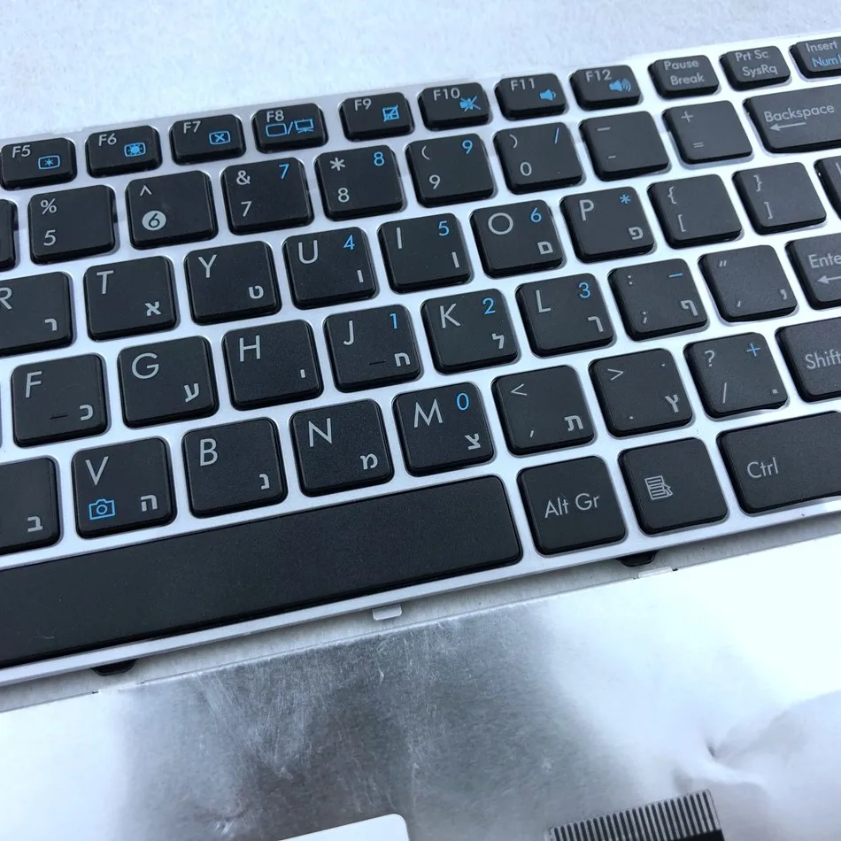 Клавиатура с ивритом для ноутбука ASUS A42J X42 UL30 UL80 X43J K43 X43S K42 P43J UL30A UL30V раскладка HB в