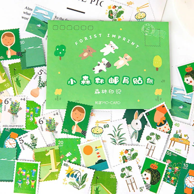 46 шт./лот наклейки с животными и штампами декоративные кавайные в виде кота