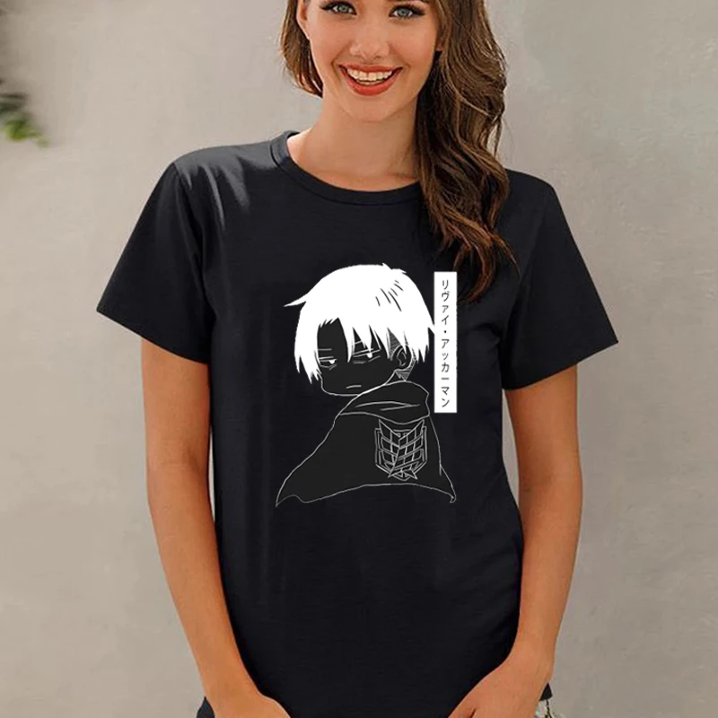 

Japanese Anime Attack on Titan Tshirt Manga Shingeki No Kyojin Print Short-sleev Women Hombre Cotton Streetwear Camisetas