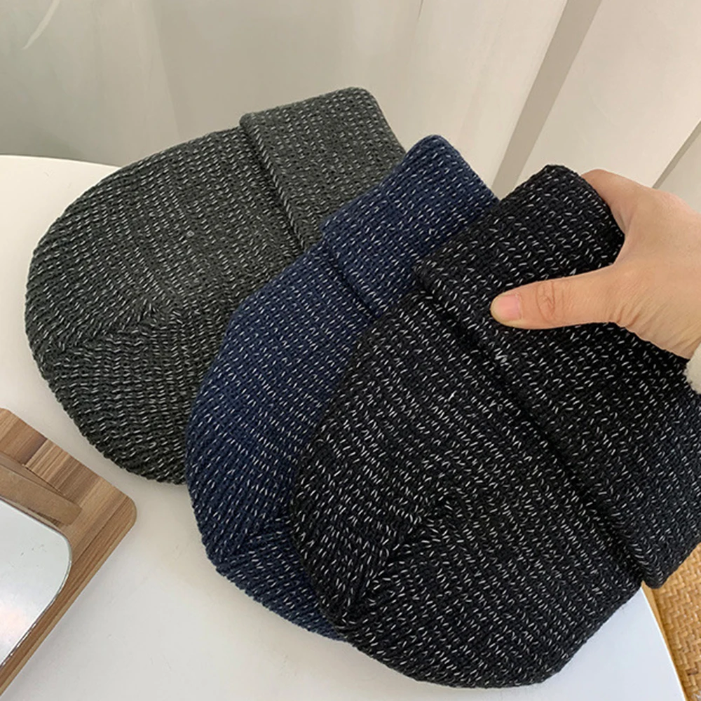 

Unisex Reflective Knit Beanie Hat Winter Warm Night Running Cycling Walking Safety Caps For Men And Women Fashion New 2021