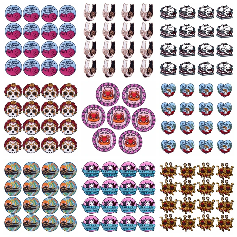 

Pulaqi 10PCS Hippie Cat Iron On Patches Stripes Embroideried Patches For Clothing Thermoadhesive Patches On Clothes Dog Applique