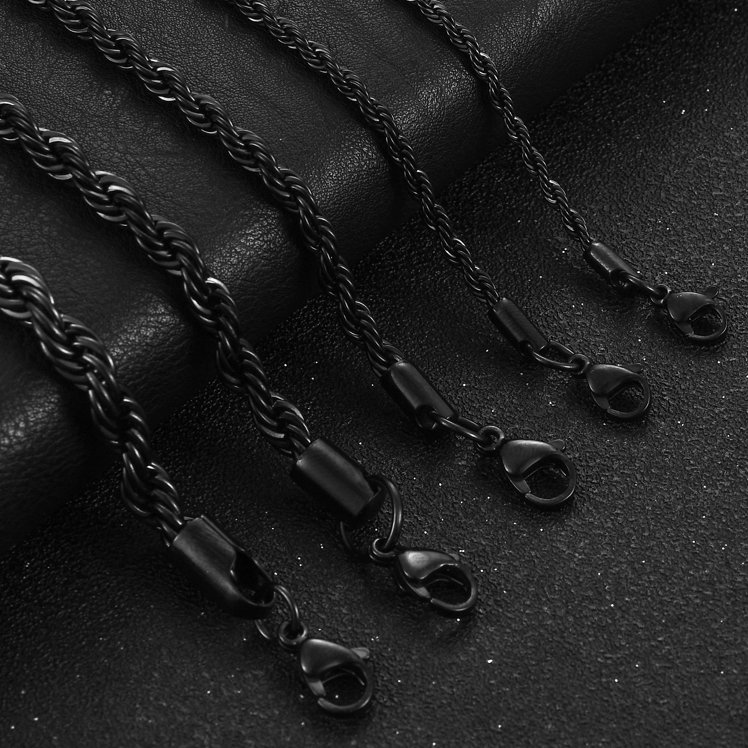 Цепочка из нержавеющей стали с черным покрытием длина 2/3/4/5/6 мм