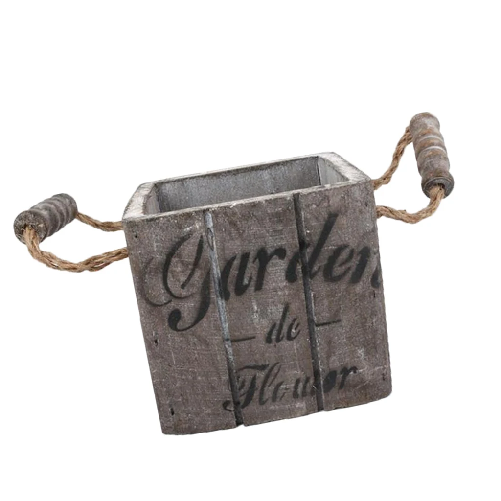 Деревенские деревянные горшки для суккулентов плантаторы цветы ведра