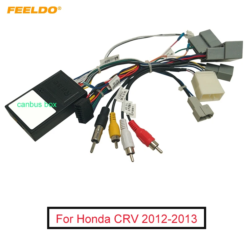 FEELDO Car 16pin Audio Wiring With 360 Wiring Harness With Canbus BOX For Honda CRV 12-13 Stereo Installation Wire Adapter