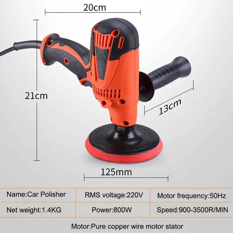 

220V 800W Electric Polisher Variable 6-Speed Buffer Sander Kit Polishing Machine