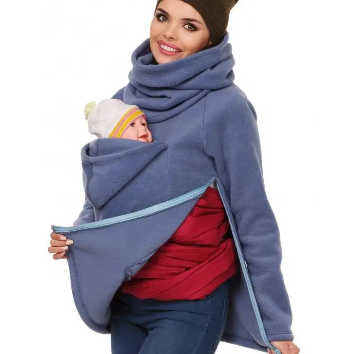 Осенне зимний теплый хлопковый топ кенгуру для беременных одежда мам свободная