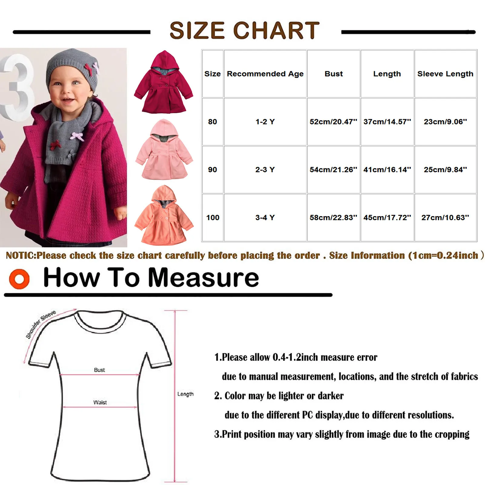 Осенне-зимнее пальто с оборками Для маленьких девочек накидка Куртка плотная