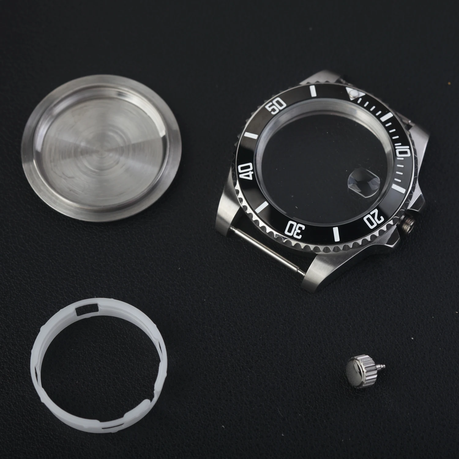 submariner style 40mm 316L stainless steel no logo WATCH CASE for 28.5mm dial 2836 8215 2813 watch case movement sapphire face