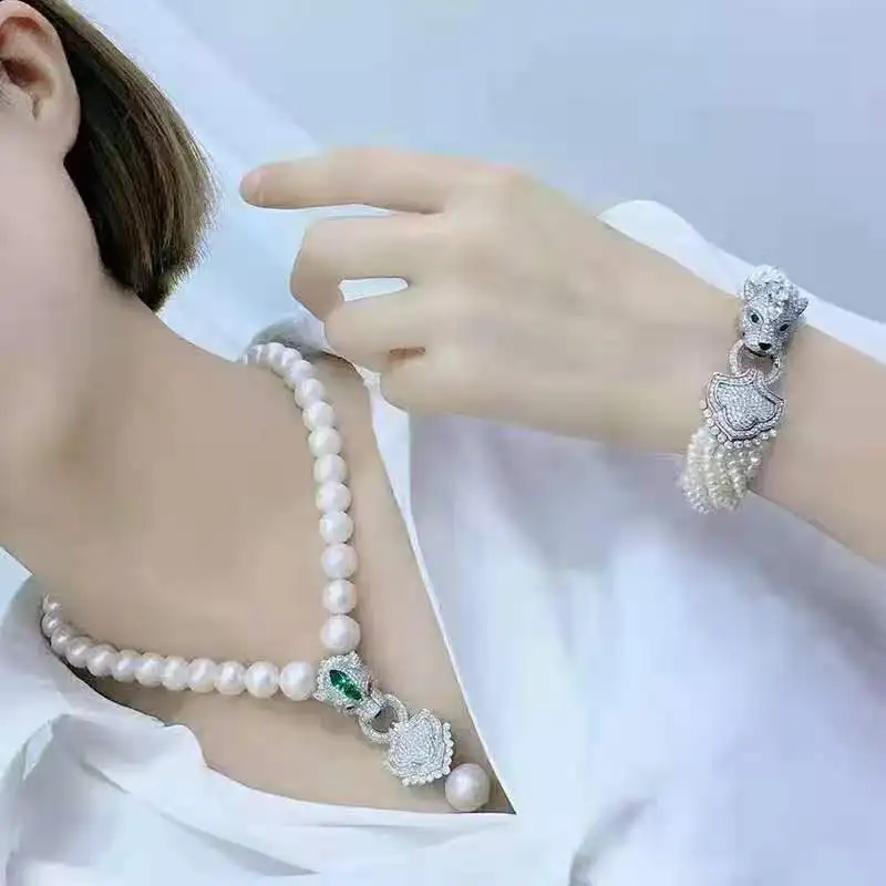 

Комплект браслетов и ожерелий из белого пресноводного жемчуга Эдисона, 13-14 мм
