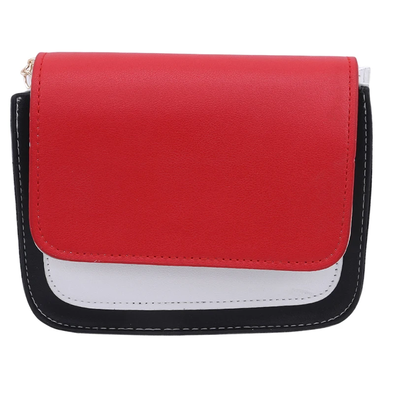 

Chain Crossbody Bags For Women Shoulder Bag Leather Straps Patchwork Hasp Flat Bag Women Bags Ladies Purses And Handbags