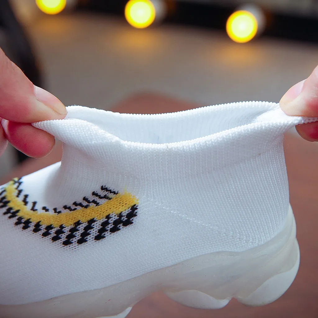 Детские светящиеся носки с перьями для маленьких девочек и мальчиков спортивные