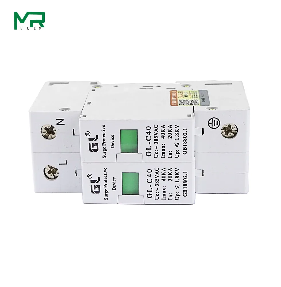 C40-2P 20KA ~ 40KA AC 385V 1P + N 2P стабилизатор напряжения защитное устройство для блокировки