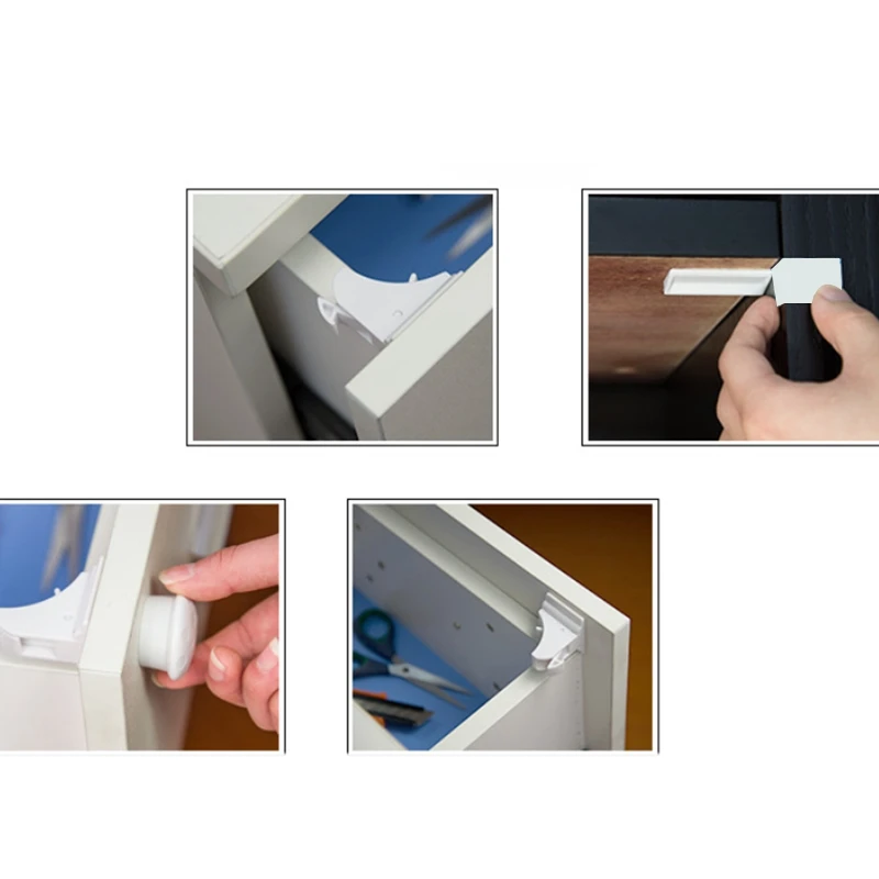 

10+2 netic Cabinet Locks Child Proof Cupboards Drawer Invisible Kids Baby Safe Lock Catch