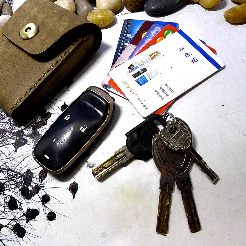 Миниатюрная поясная сумка blongk кожаный тонкий кошелек ручной работы маленький