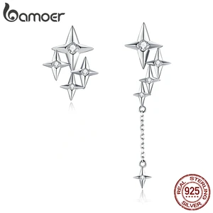 Женские серьги в виде звезд bamoer, гипоаллергенные серьги из настоящего серебра 925 пробы, BSE461