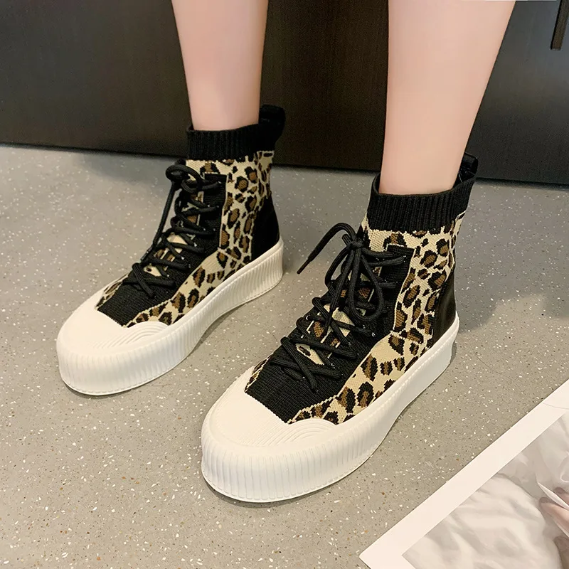 

Женские высокие носки, Новинка осени 2021, сетчатая дышащая эластичная Спортивная повседневная обувь с красной толстой подошвой