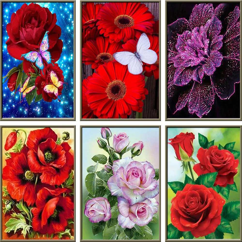 

5D DIY Diamond Painting Flower Arrangement Flowers Wall Paste Vase Cross Stitch Diamond Embroidery Mosaic Diamond Home Decor