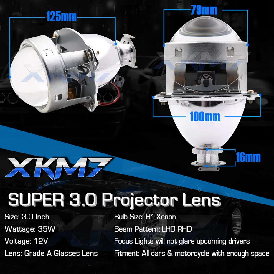 Биксеноновые линзы XKM7 для автомобисветильник модифицированный проектор H7 H4