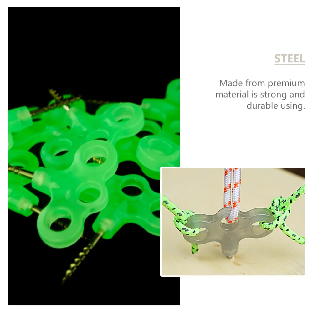 

6pcs Outdoor Tent Pegs Nail Wind Rope Fluorescence Camping Luminous Tent Stake